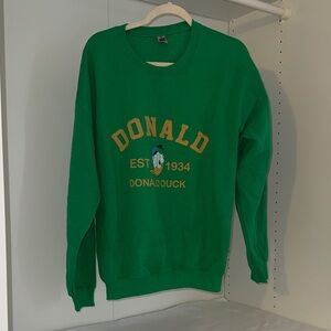 Gildan Green Donald Duck Crewneck Sweater